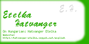 etelka hatvanger business card